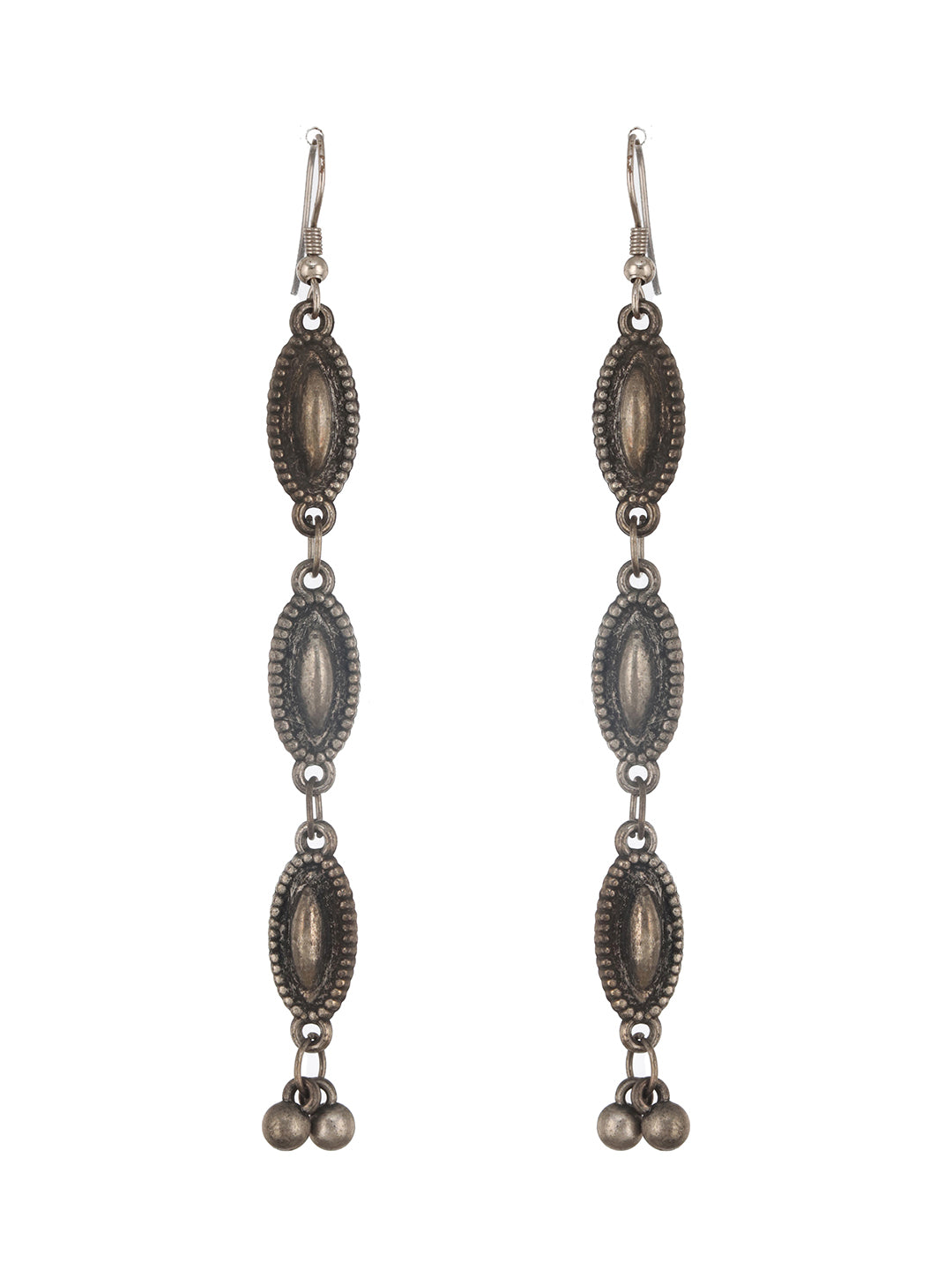 Jazz and Sizzle Metallic Silver Plated & Beaded Oxidized Jewellery Set