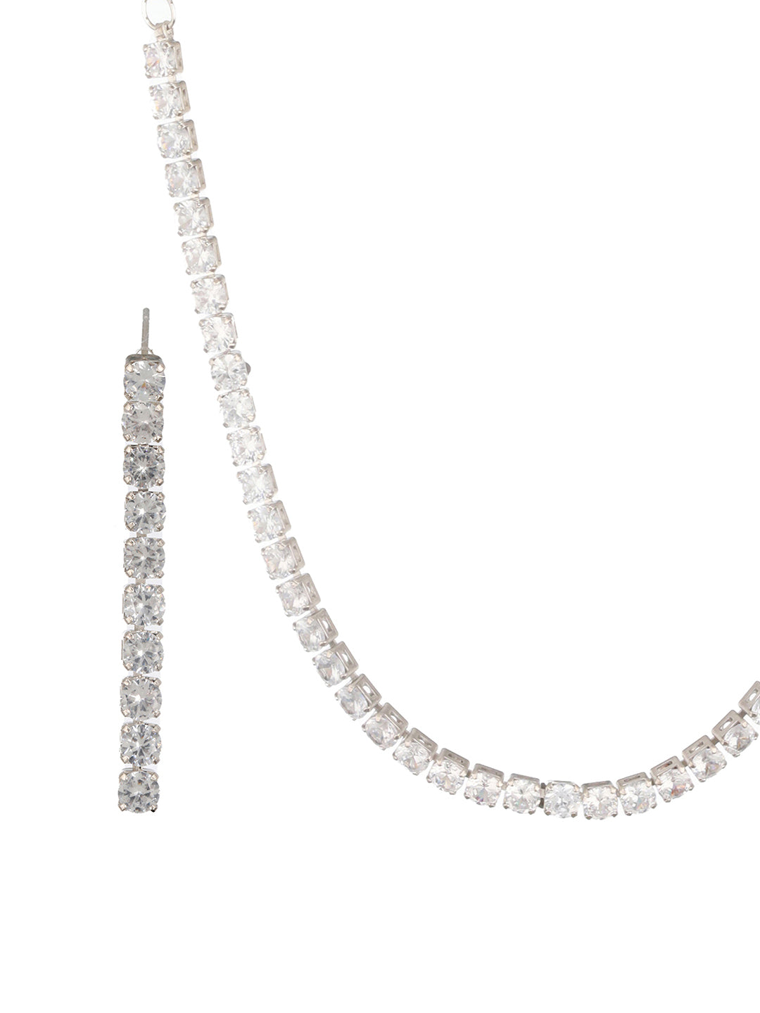 Jazz And Sizzle Rhodium-Plated & CZ Studded Jewelry Set