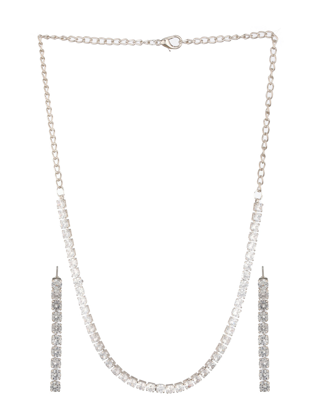 Jazz And Sizzle Rhodium-Plated & CZ Studded Jewelry Set