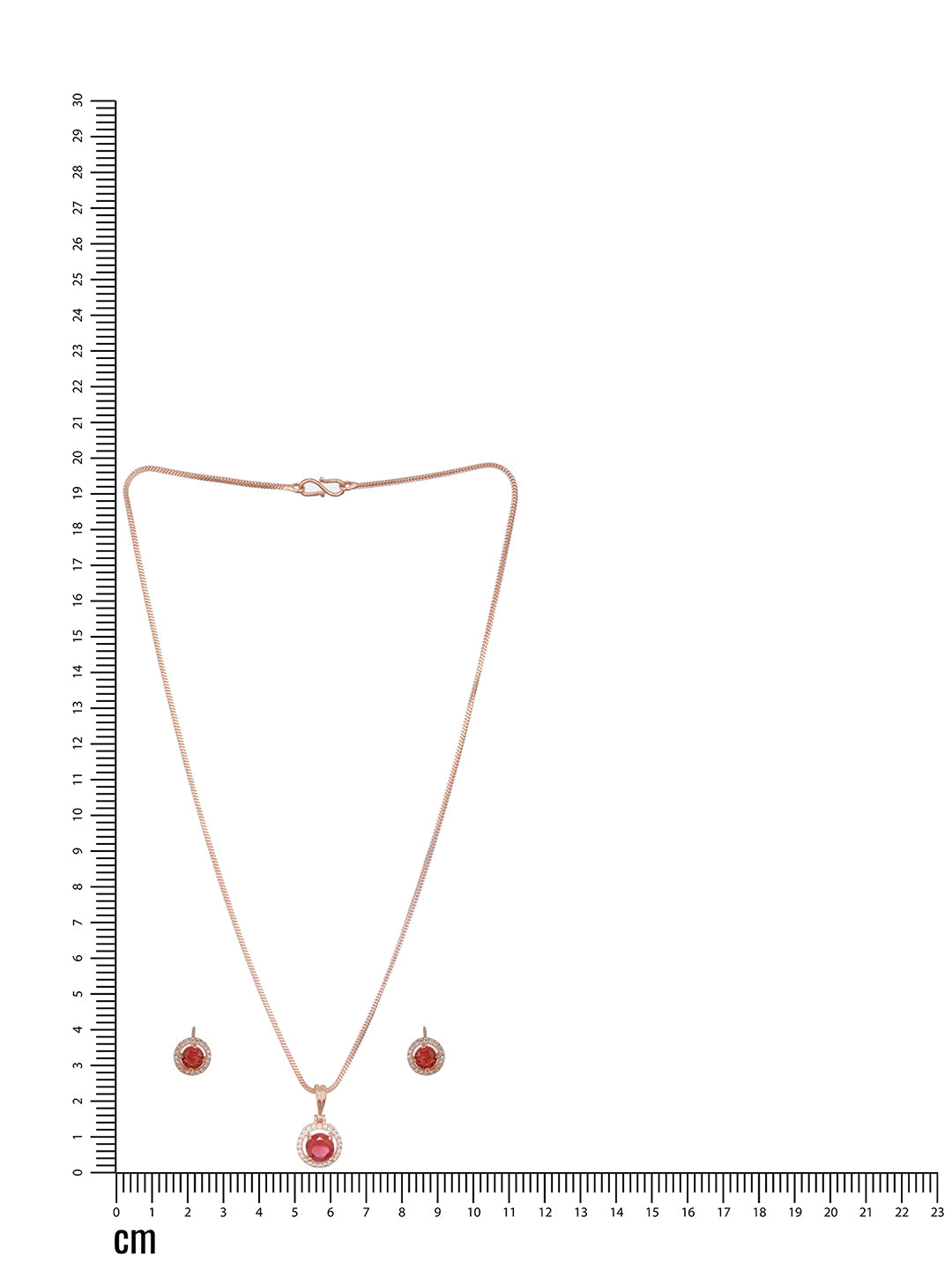 Jazz And Sizzle Rose Gold Plated Marron American Diamond-Studded Pendent  Jewelry Set