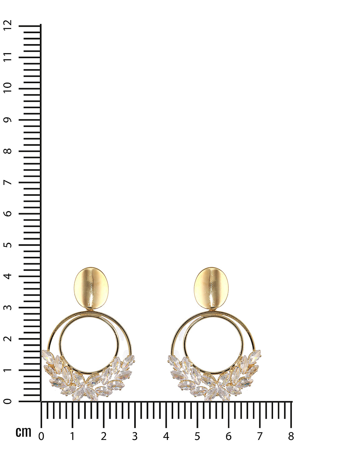 JAZZ AND SIZZLE Gold-Plated & Crystal Studded Geometric Drop Earrings - Jazzandsizzle