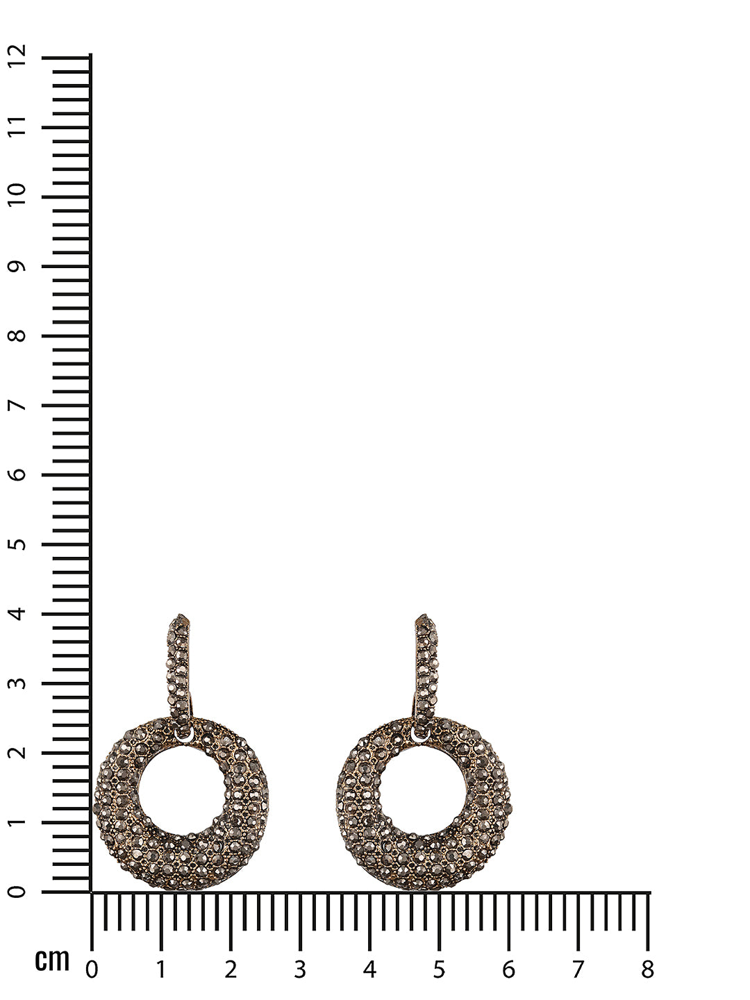 JAZZ AND SIZZLE Black Toned & Gold Plated Circular Drop Earrings - Jazzandsizzle