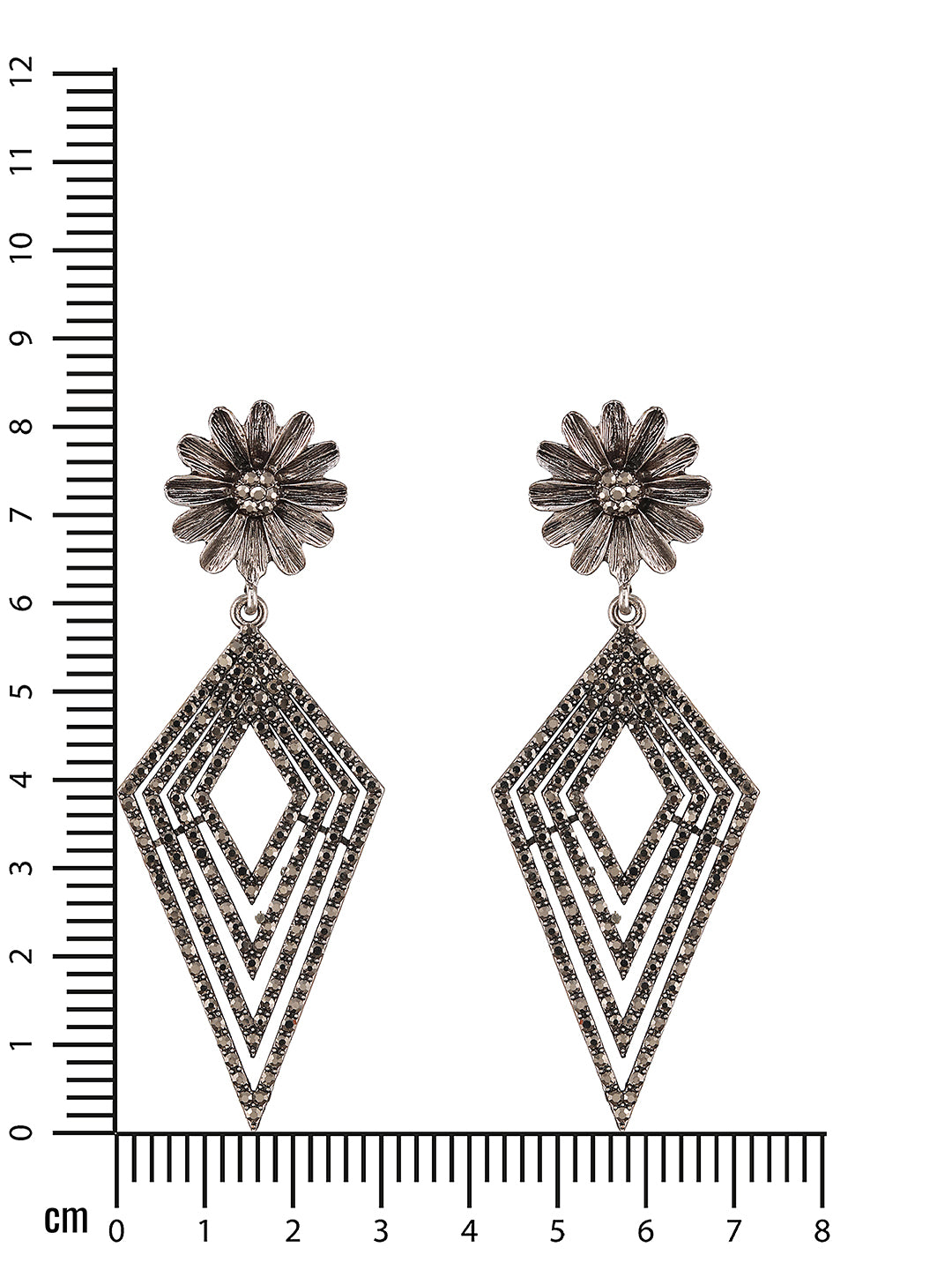 JAZZ AND SIZZLE Silver-Toned Triangular Shaped Drop Earrings - Jazzandsizzle