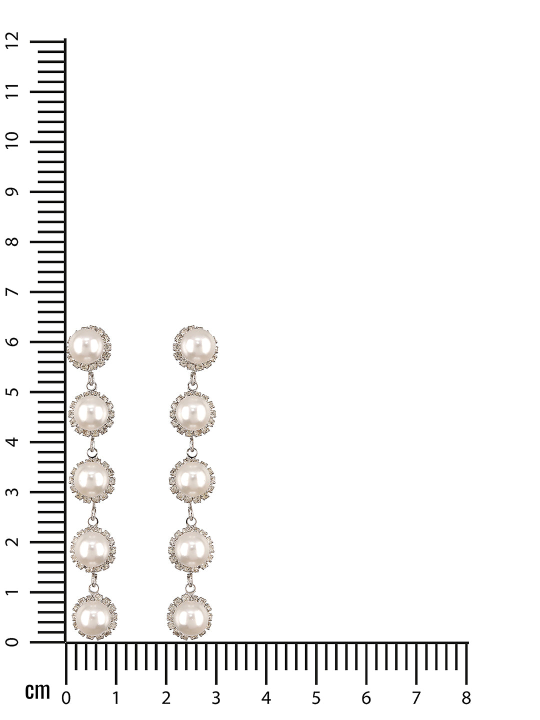 JAZZ AND SIZZLE Silver-Toned & Pearl Studded Contemporary Drop Earrings - Jazzandsizzle