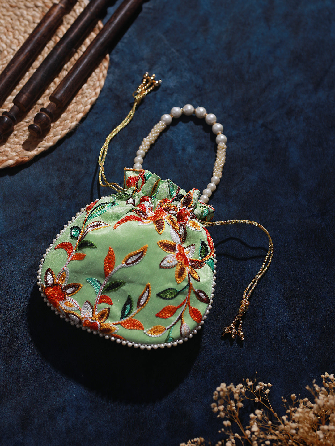 Embroidered Potli Clutch - Jazzandsizzle