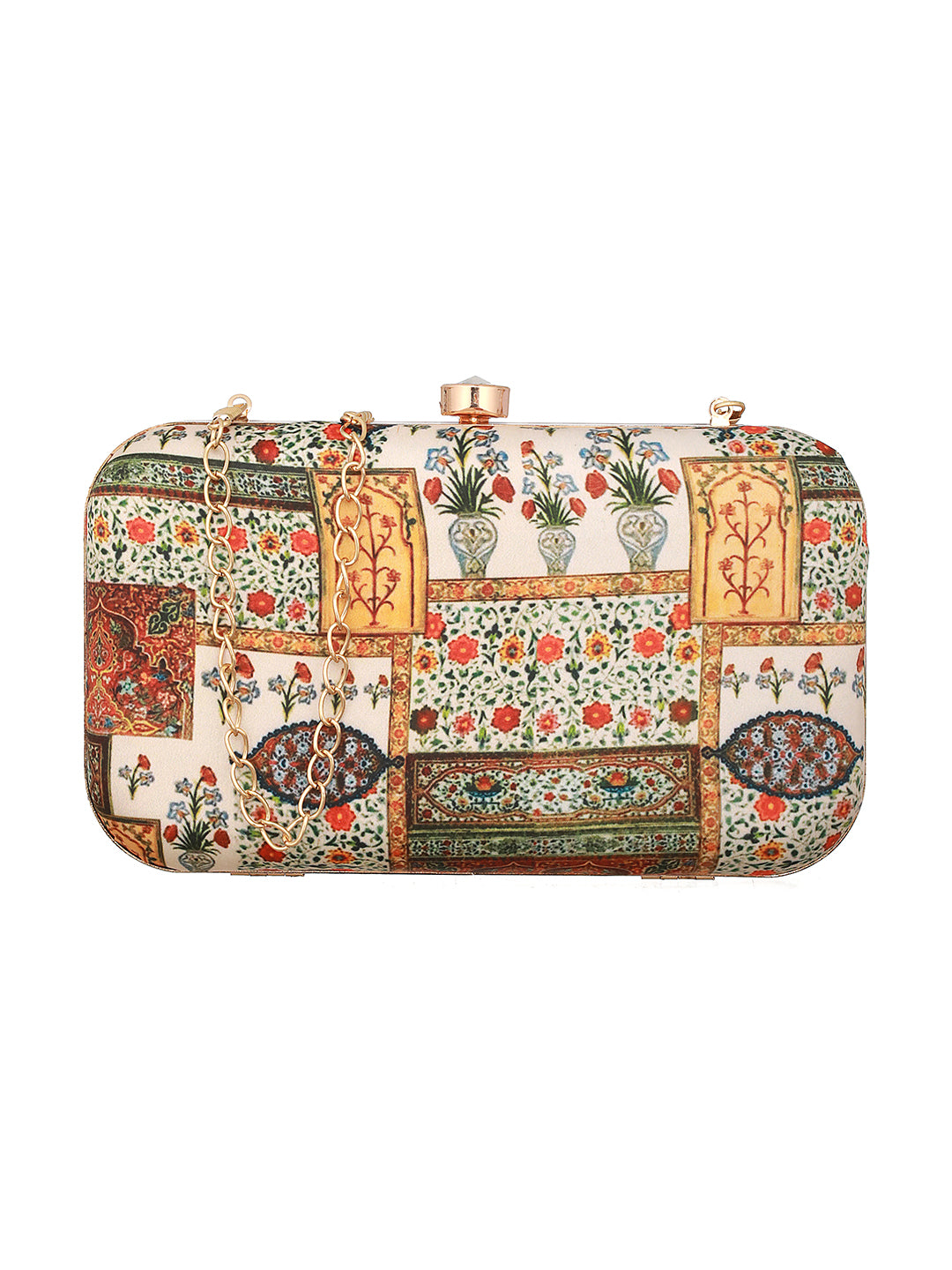 Ethnic Motif Printed Box Clutch - Jazzandsizzle