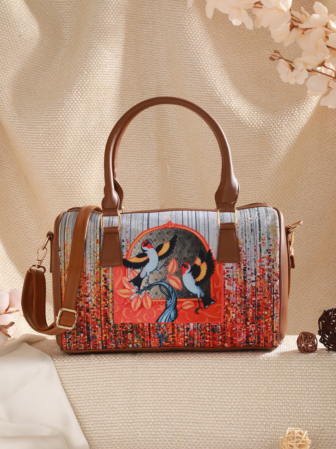 Graphic Printed Structured Handheld Bag - Jazzandsizzle