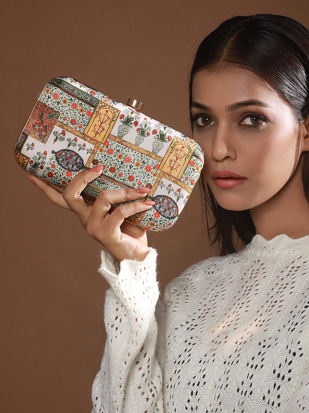 Ethnic Motif Printed Box Clutch - Jazzandsizzle