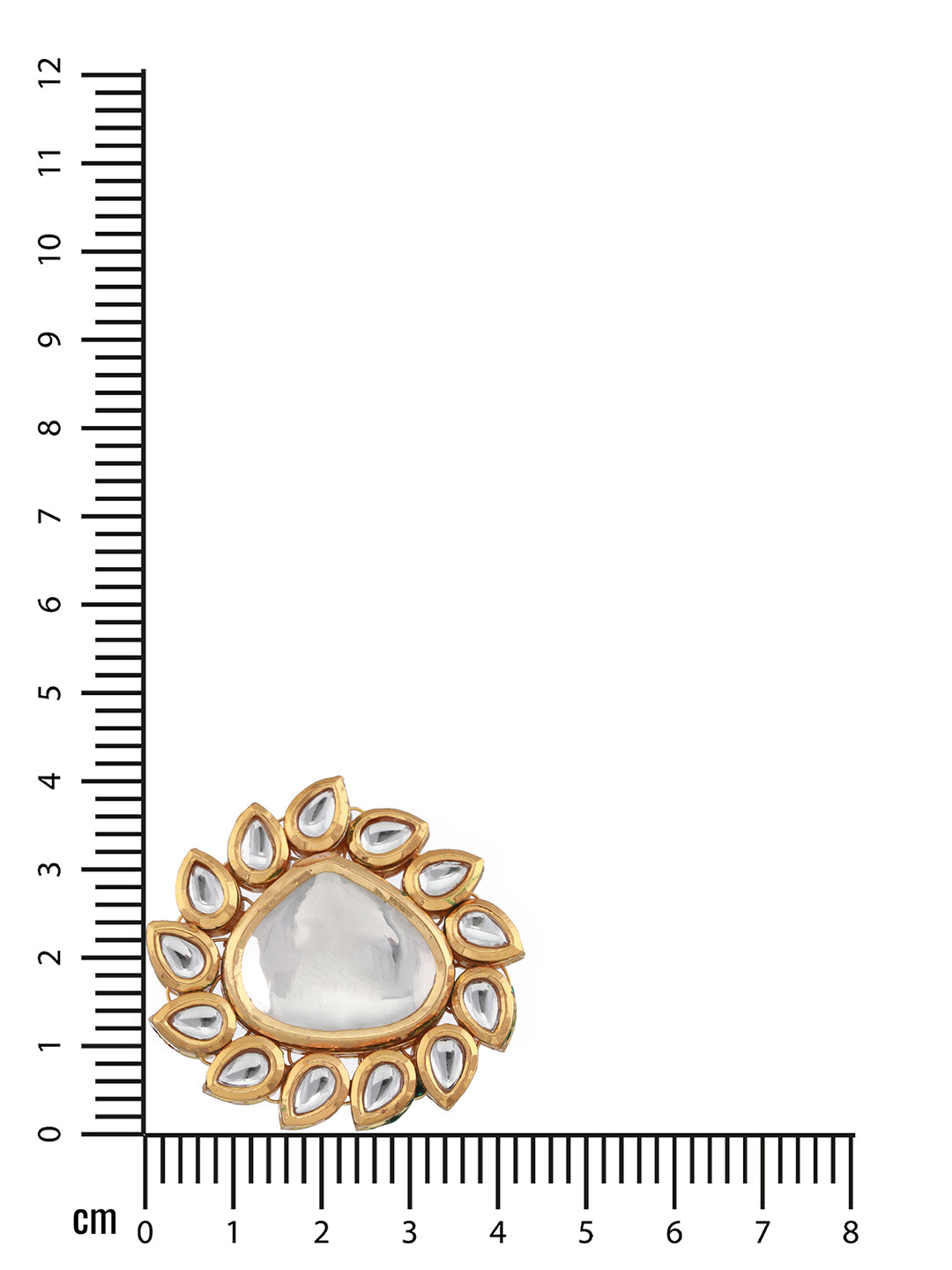 Gold-Plated White Kundan-Studded Handcrafted Adjustable Finger Ring - Jazzandsizzle