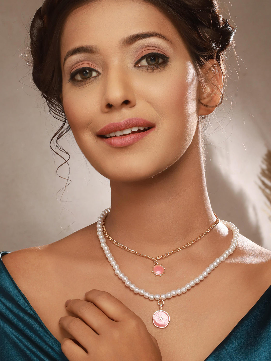Gold-Plated & Pearl Layered Necklace