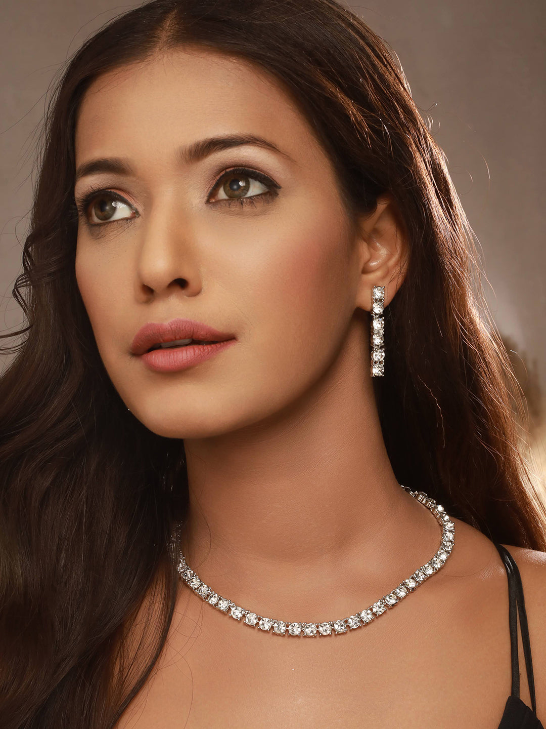 Rhodium-Plated AD-Studded Jewellery Set - Jazzandsizzle