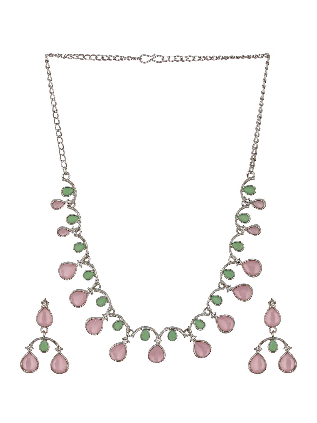 Rhodium-Plated AD-Studded Jewellery Set - Jazzandsizzle