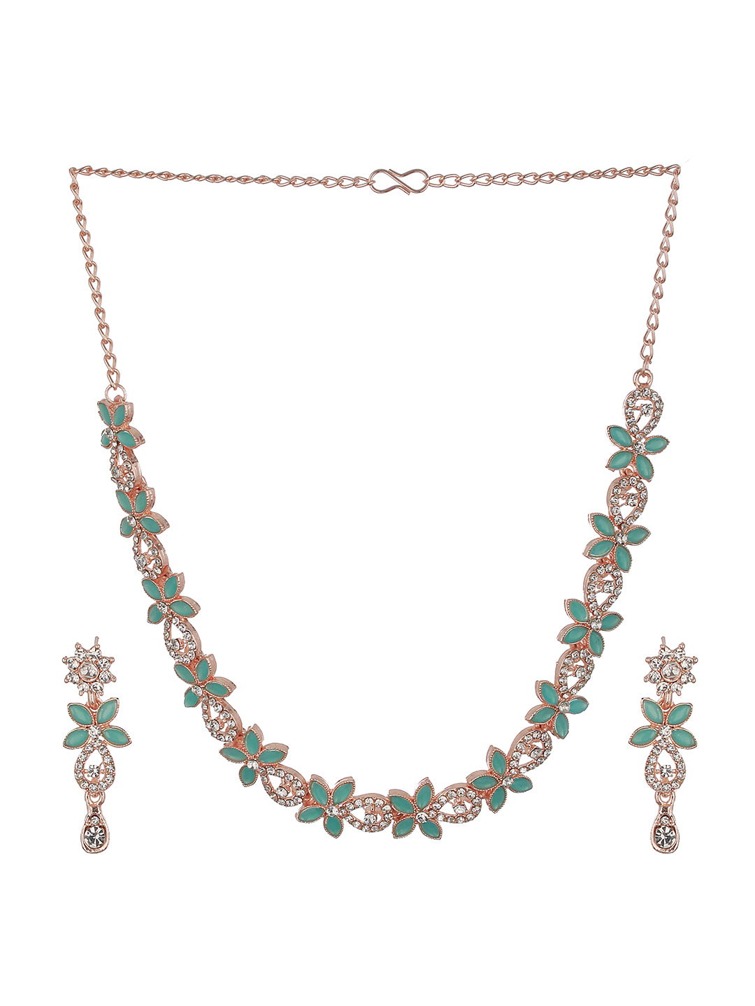 Rose Gold-Plated AD-Studded Jewellery Set - Jazzandsizzle