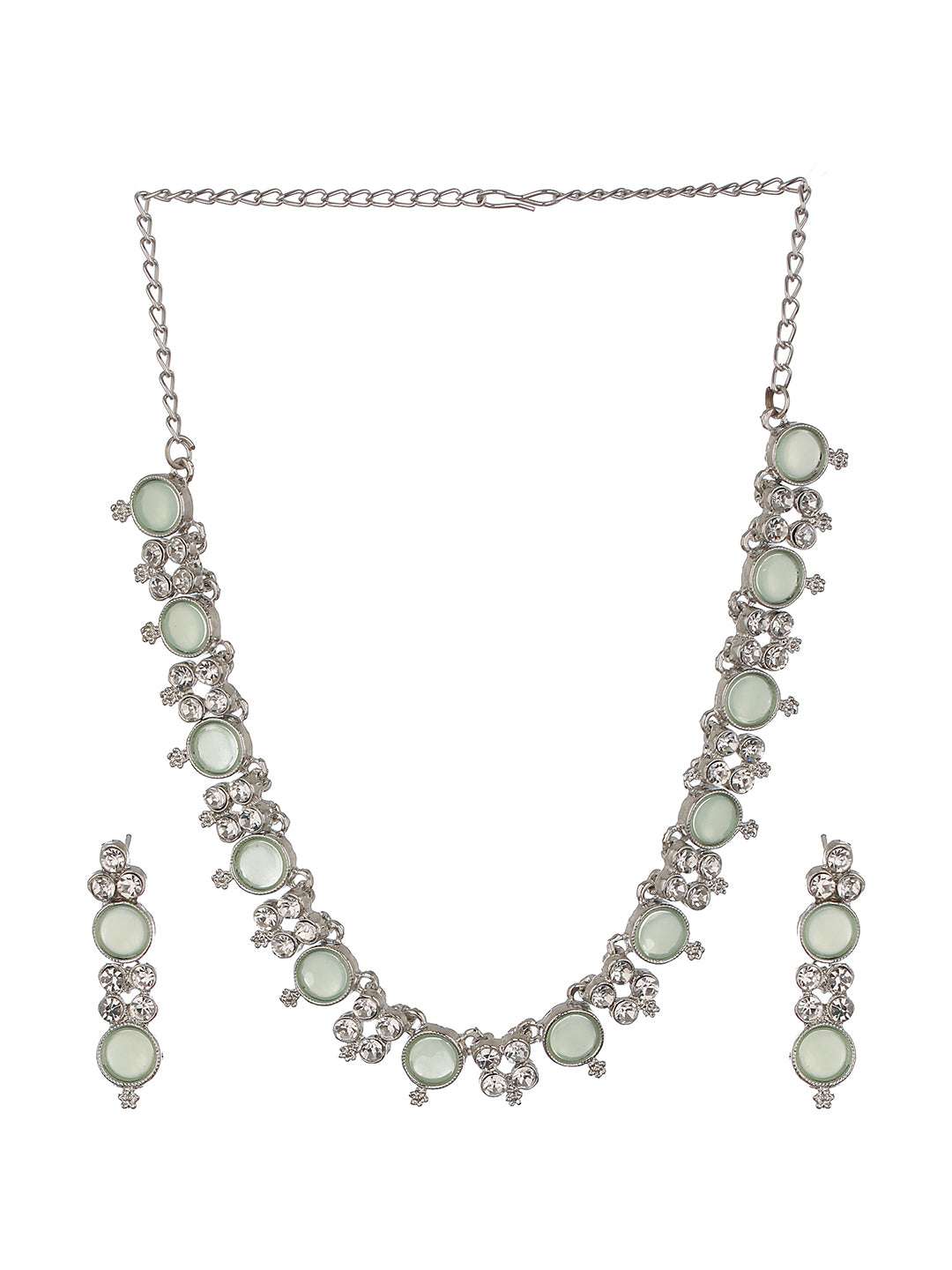 Rhodium-Plated AD-Studded Jewellery Set - Jazzandsizzle