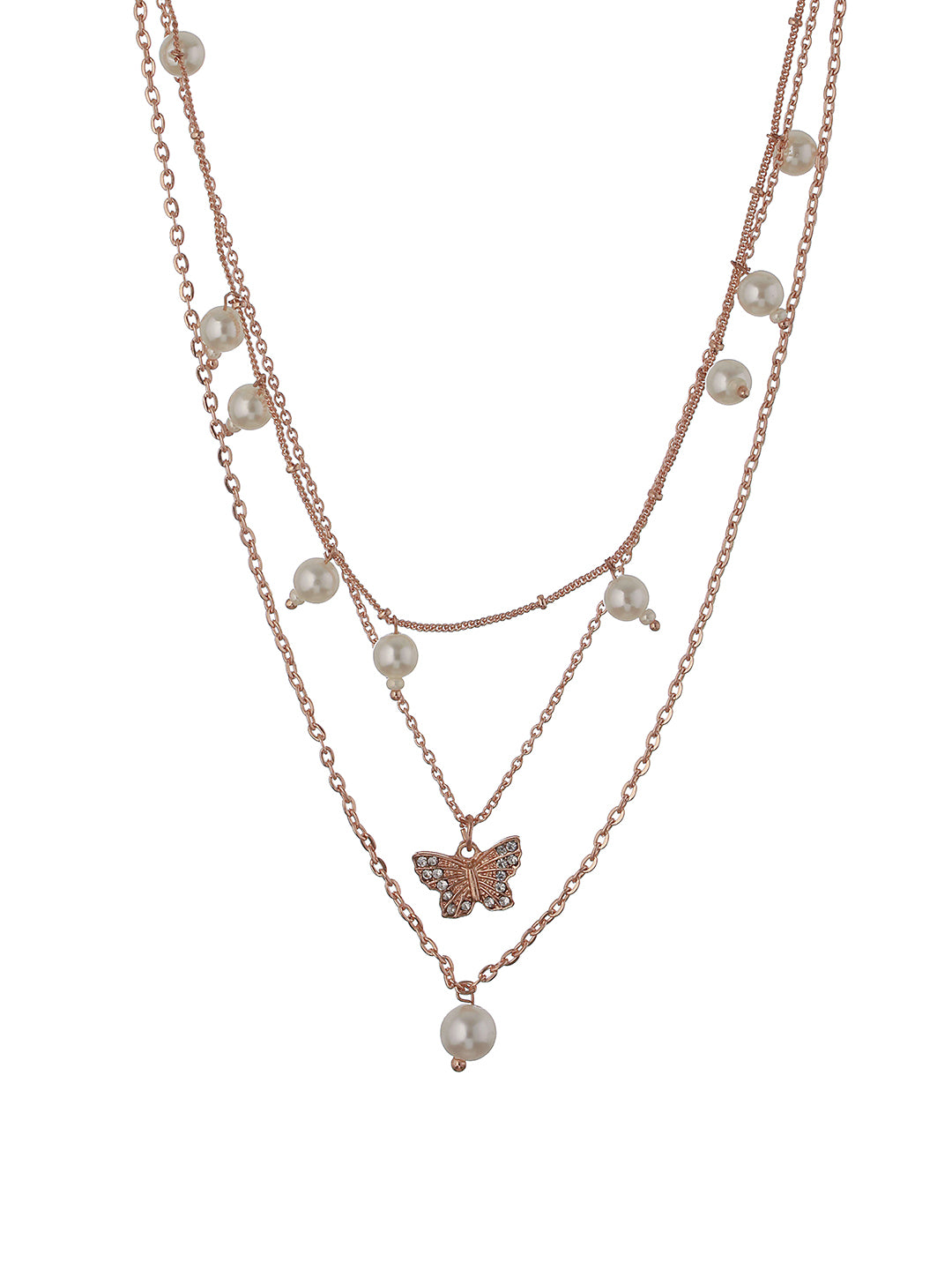 Rose Gold-Plated Layered Necklace - Jazzandsizzle