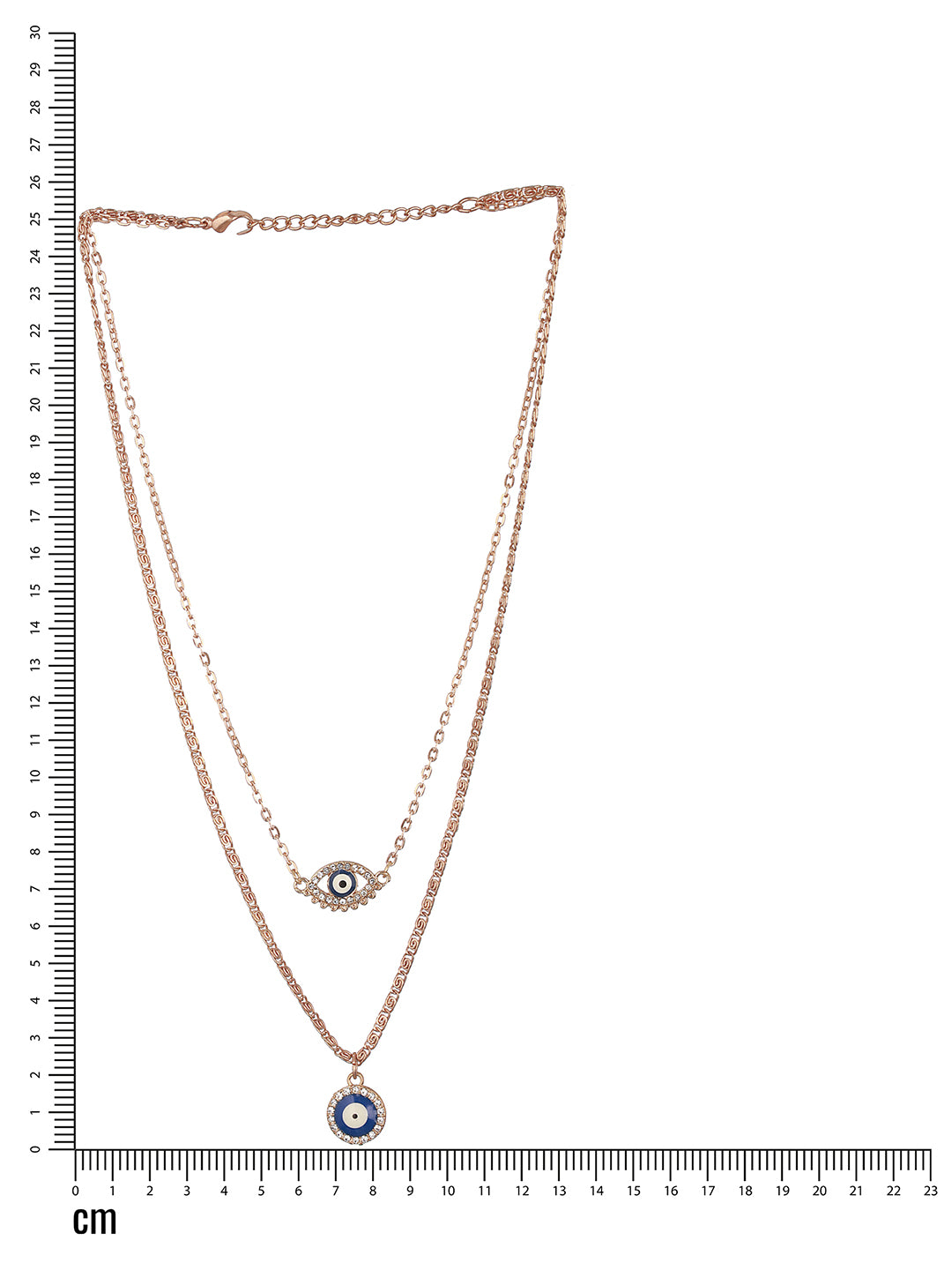 Gold-Plated Evil Eye Pendant Layered Necklace - Jazzandsizzle