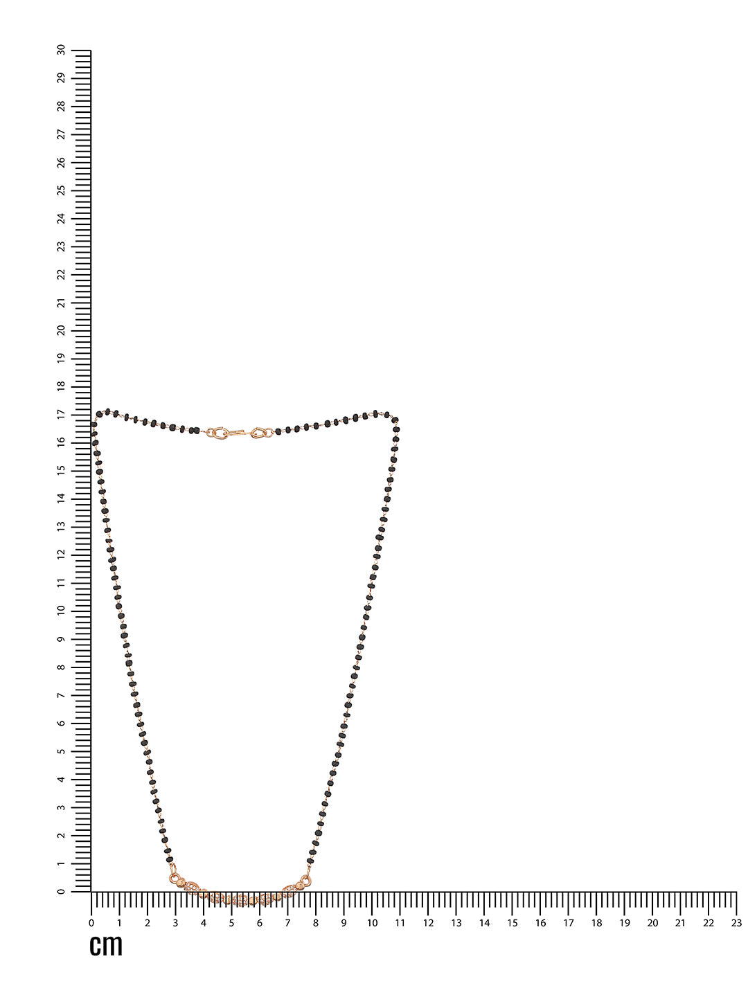 Rose Gold Plated American Diamond Studded & Beaded Mangalsutra - Jazzandsizzle