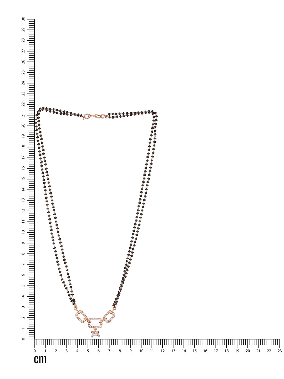 Rose Gold Plated Cubic Zirconia Studded Mangalsutra - Jazzandsizzle