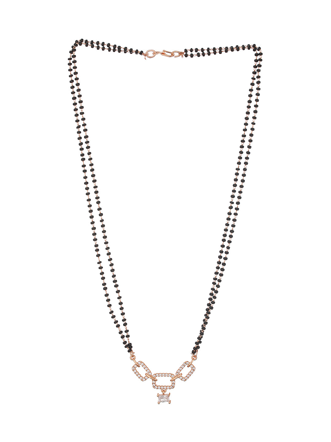 Rose Gold Plated Cubic Zirconia Studded Mangalsutra