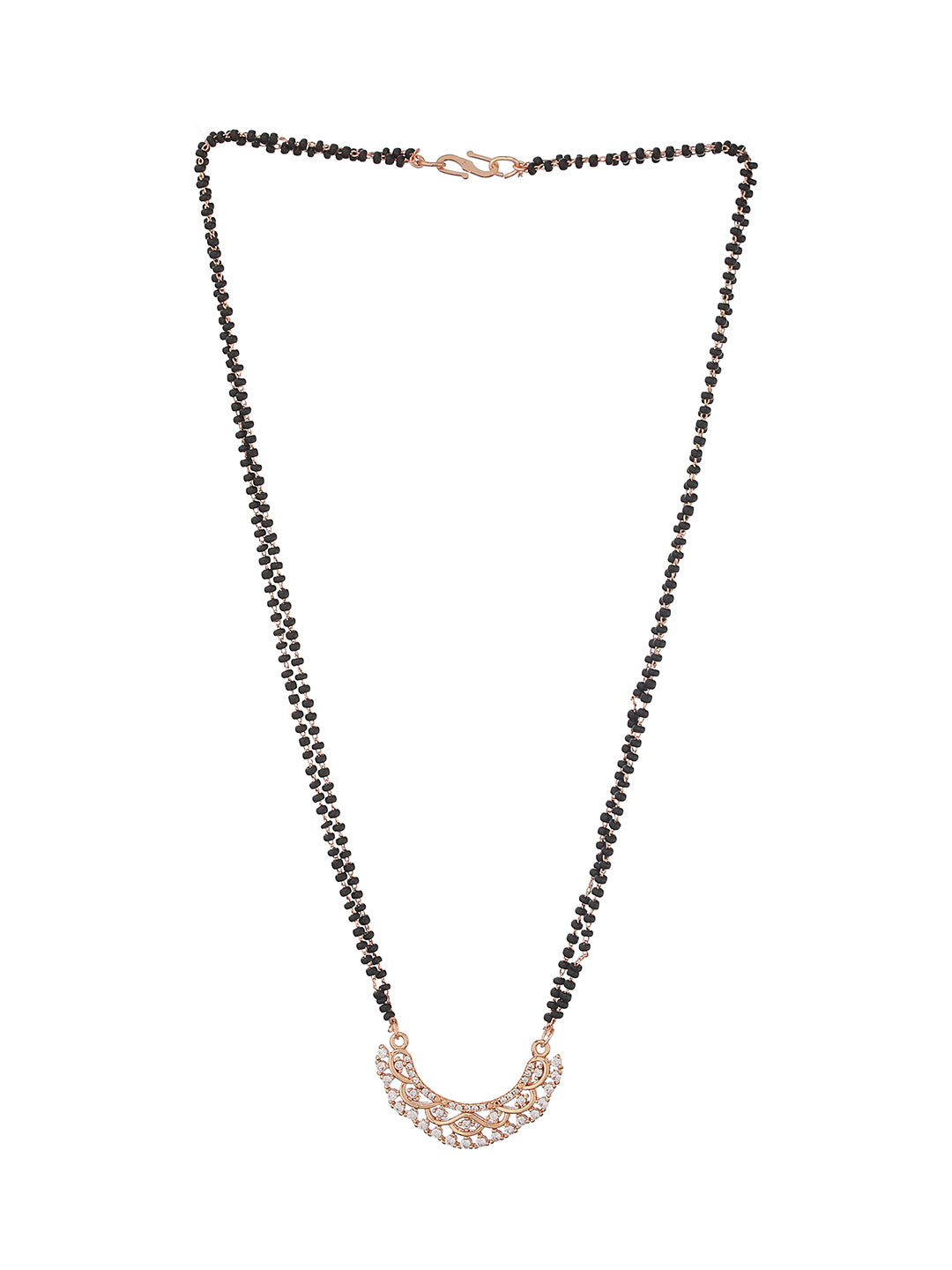 Rose Gold Plated American Diamond Studded Mangalsutra - Jazzandsizzle