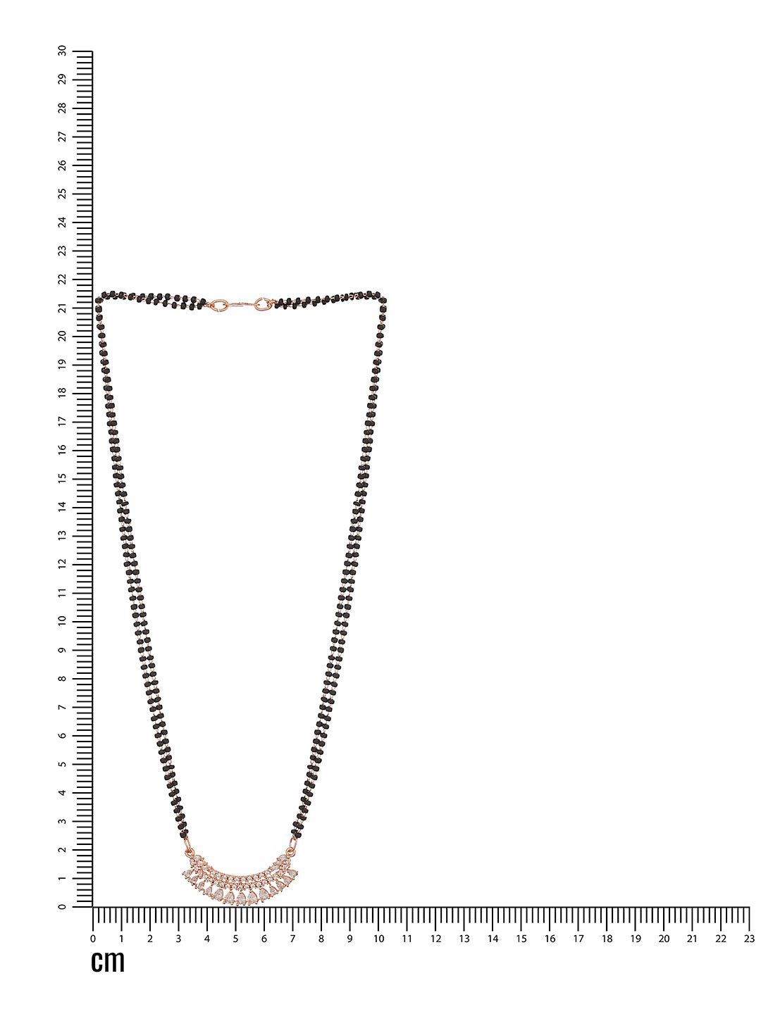 Rose Gold-Plated Ad-Studded & Beaded Mangal Sutra