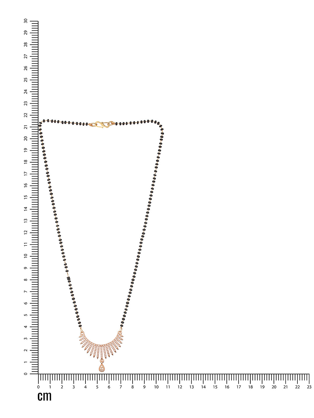 Rose Gold Plated American Diamond Stone Studded & Beaded Mangalsutra - Jazzandsizzle