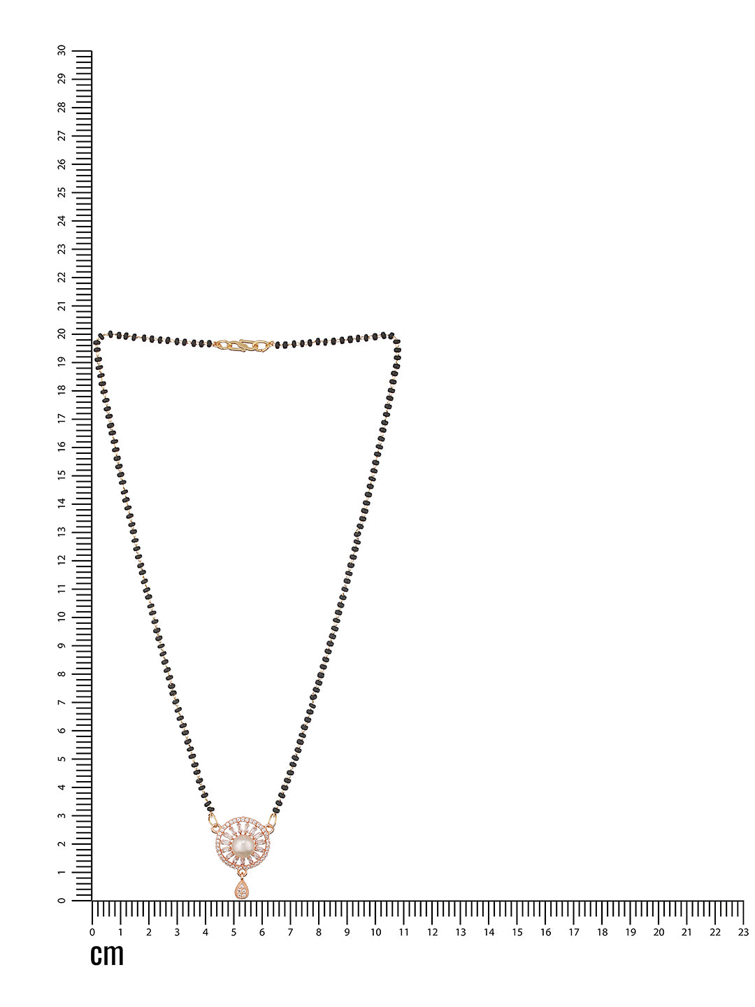 Rose Gold Plated American Diamond Studded & Pearl Embellished Mangalsutra - Jazzandsizzle