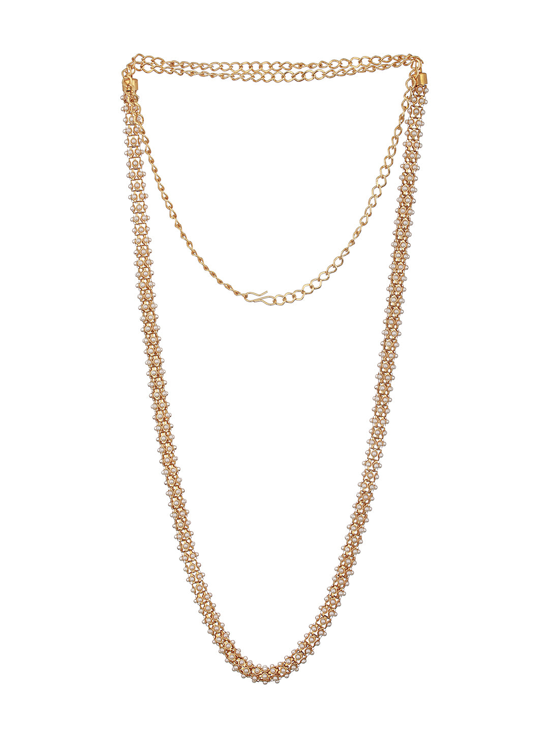 Gold Plated Pearl Beaded Waist Belt - Jazzandsizzle