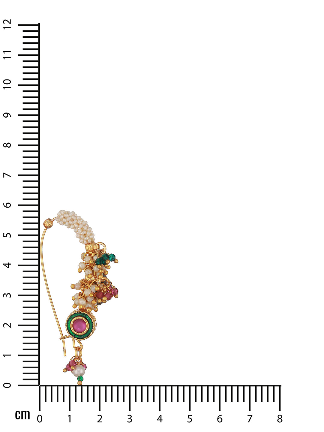 Gold-Plated Kundan-studded & Artificial-beaded Nosepin - Jazzandsizzle