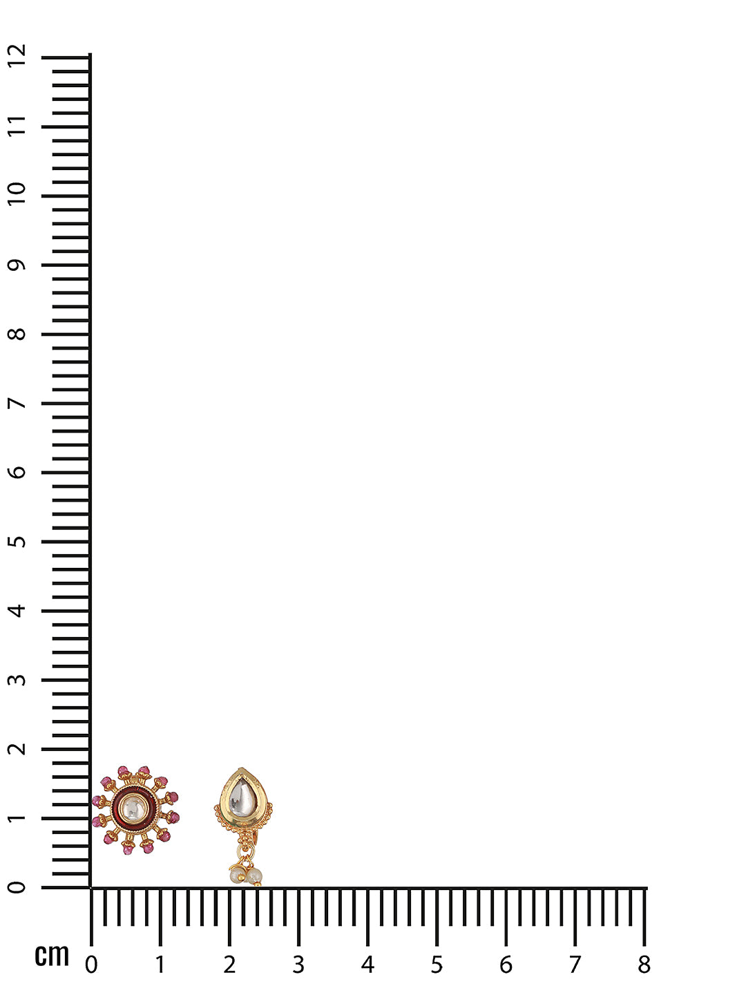 Jazz And Sizzle Set of 2 Gold-Plated Kundan & Stone Studded & Beaded Nosepin/Nath