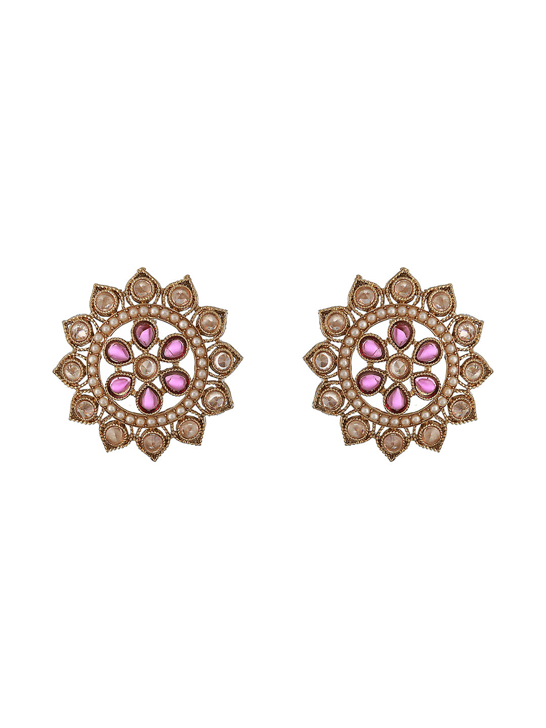 Gold-Plated Floral Stud Earrings