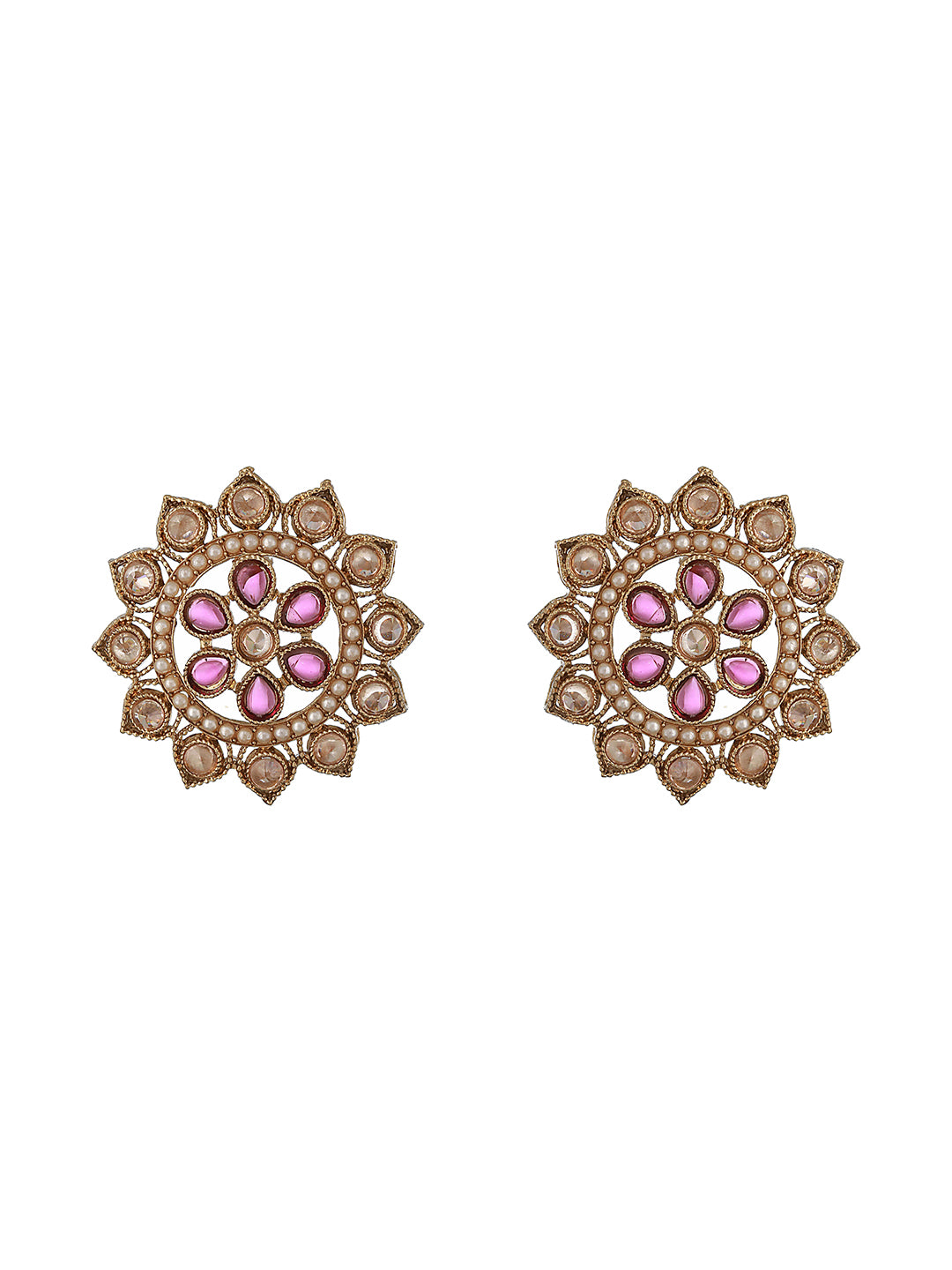 Gold-Plated Floral Stud Earrings - Jazzandsizzle