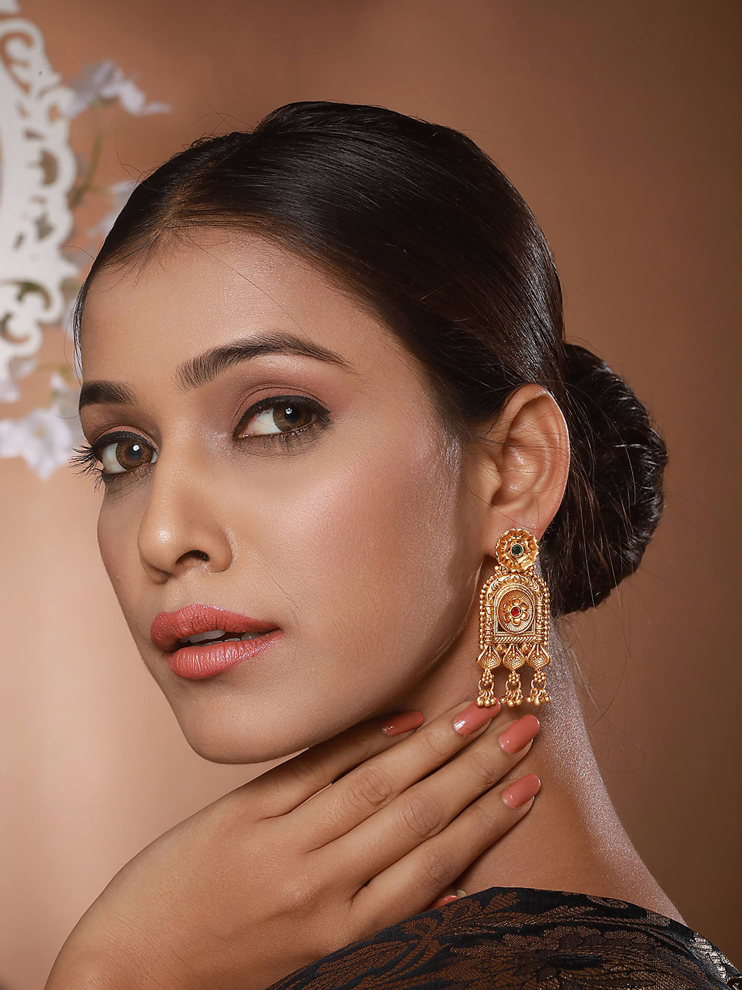 Gold-Toned Dome Shaped Jhumkas Earrings - Jazzandsizzle