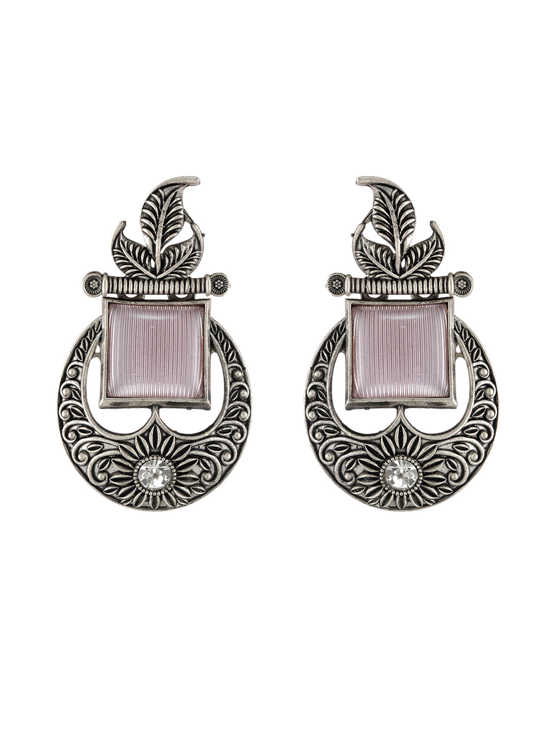 Pink Silver Plating Contemporary Studs Earrings - Jazzandsizzle