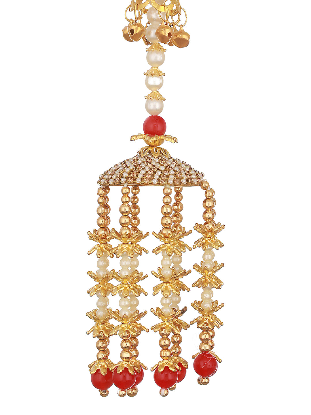 Set of 2 Gold-Plated Stone-Studded & Beaded Kaleera Secured with drawstring closure. - Jazzandsizzle