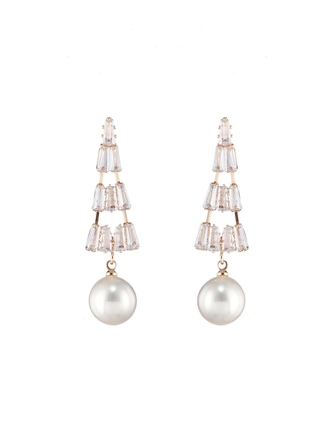 Rose Gold Plated Contemporary Drop Earrings - Jazzandsizzle