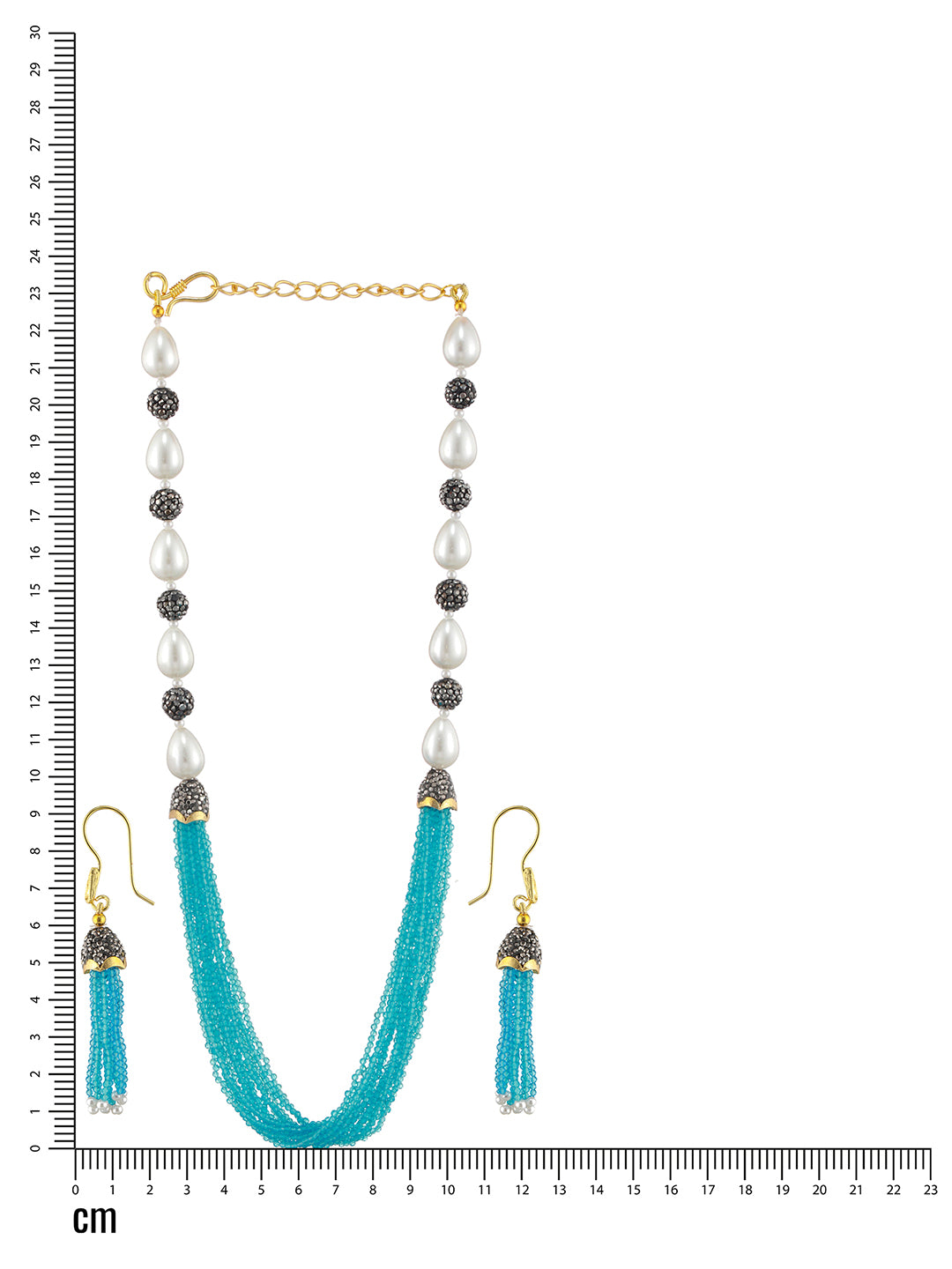 Gold-Plated Beaded Necklace and Earrings - Jazzandsizzle