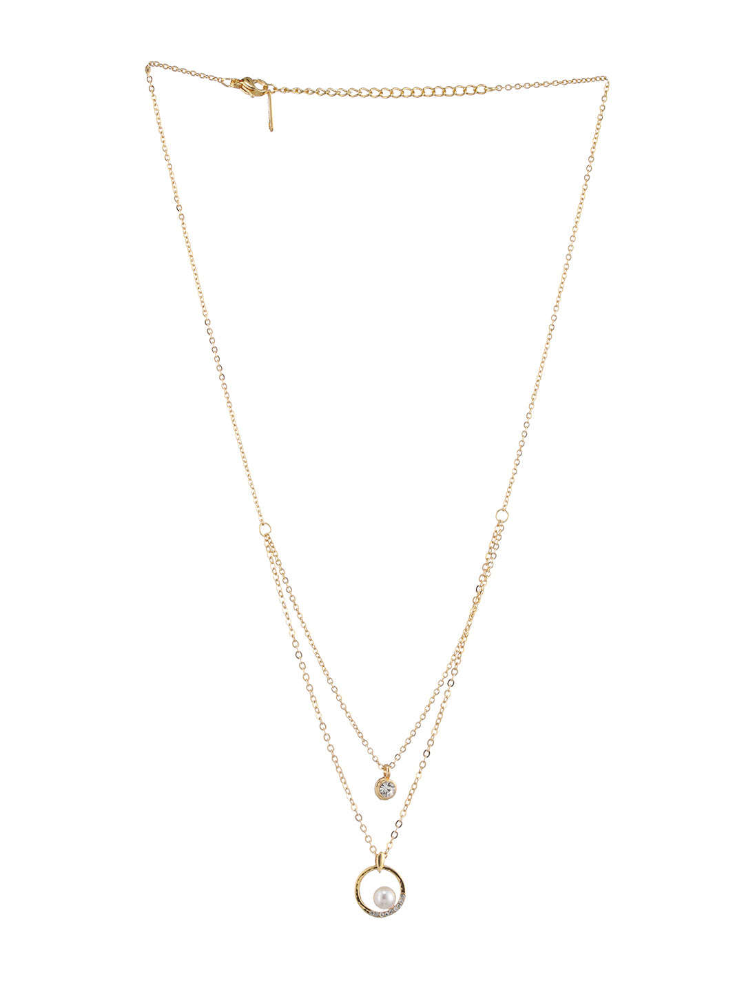 Gold-Plated Cubic Zirconia & Pearl Studed Layered Chain - Jazzandsizzle
