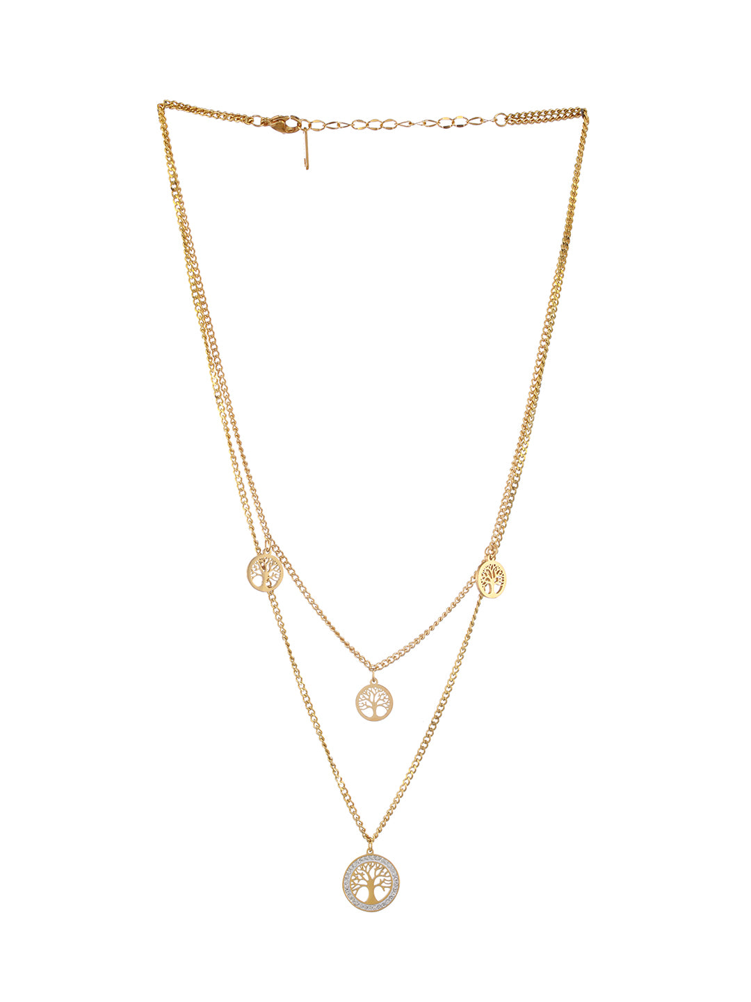 Gold-Plated Life of Tree Charm Layered Chain