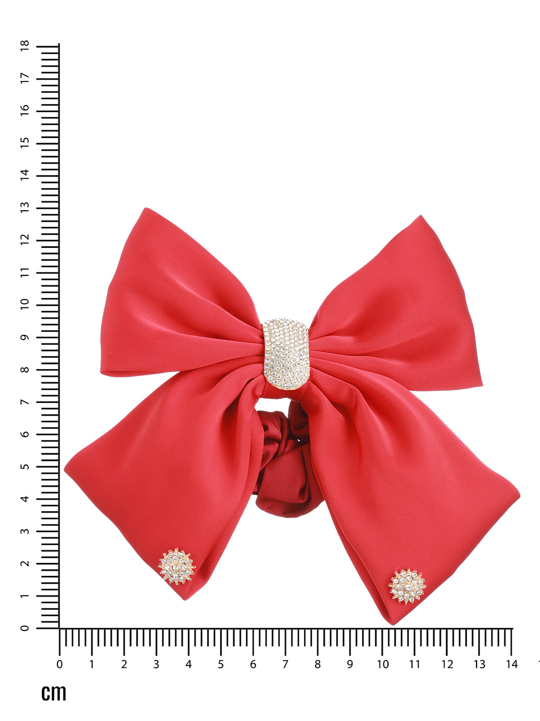 Women Red CZ Studded Embellished Ponytail Holder - Jazzandsizzle