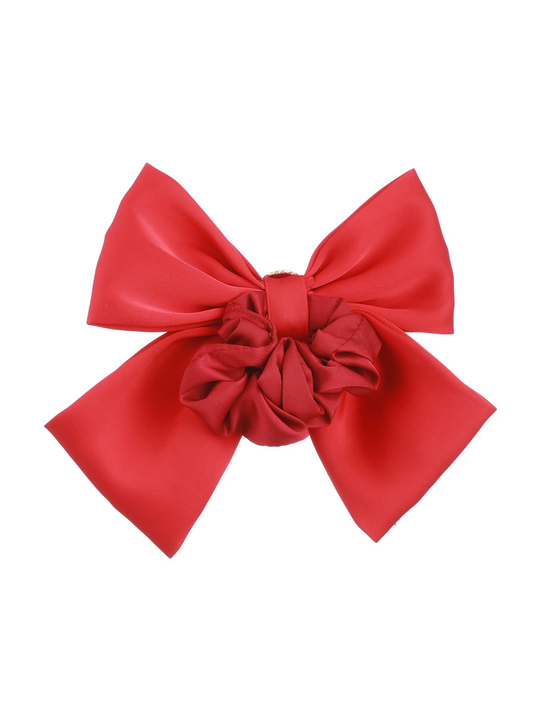 Women Red CZ Studded Embellished Ponytail Holder - Jazzandsizzle