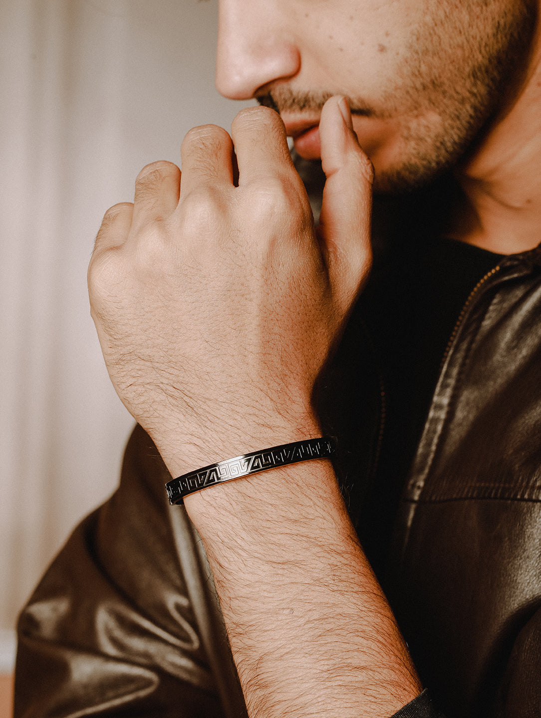 Men'S Men Black Stainless Steel Kada Bracelet