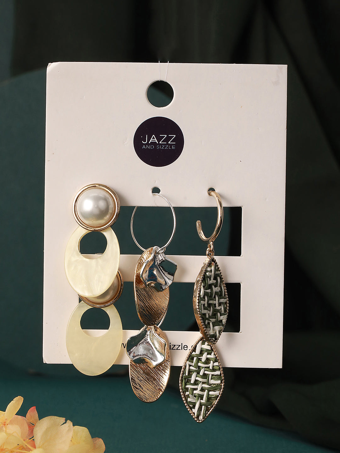 Gold-Toned Set of 3 Contemporary Hoop Earrings - Jazzandsizzle