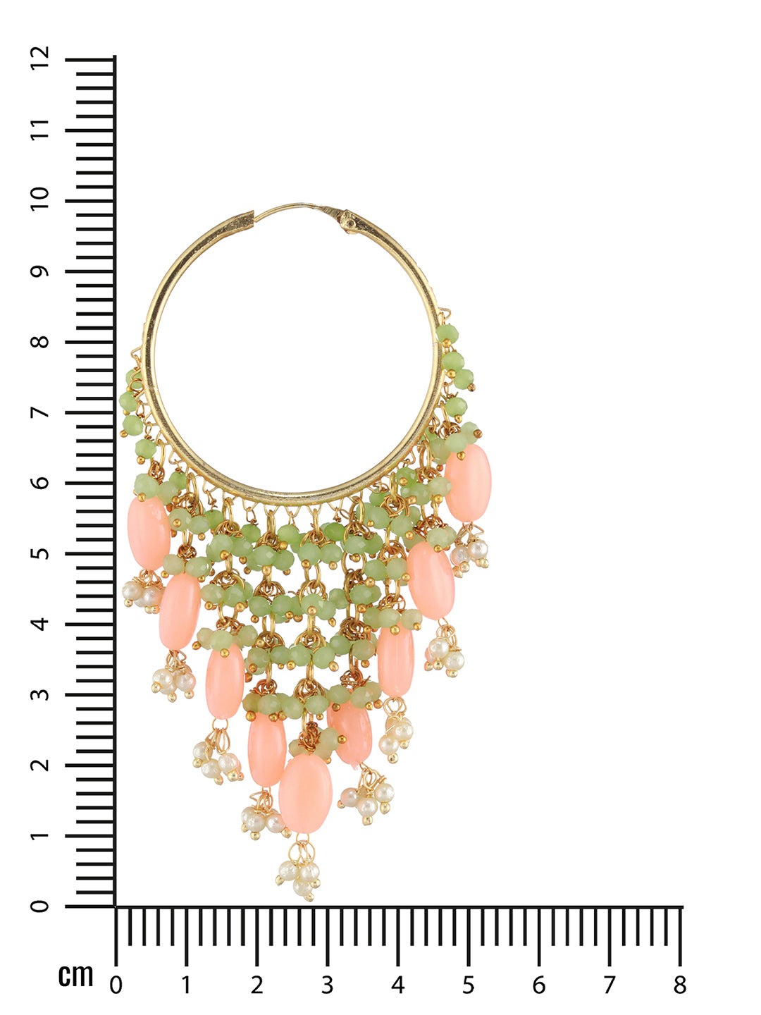 Peach & Green Classic Hoop Earrings - Jazzandsizzle