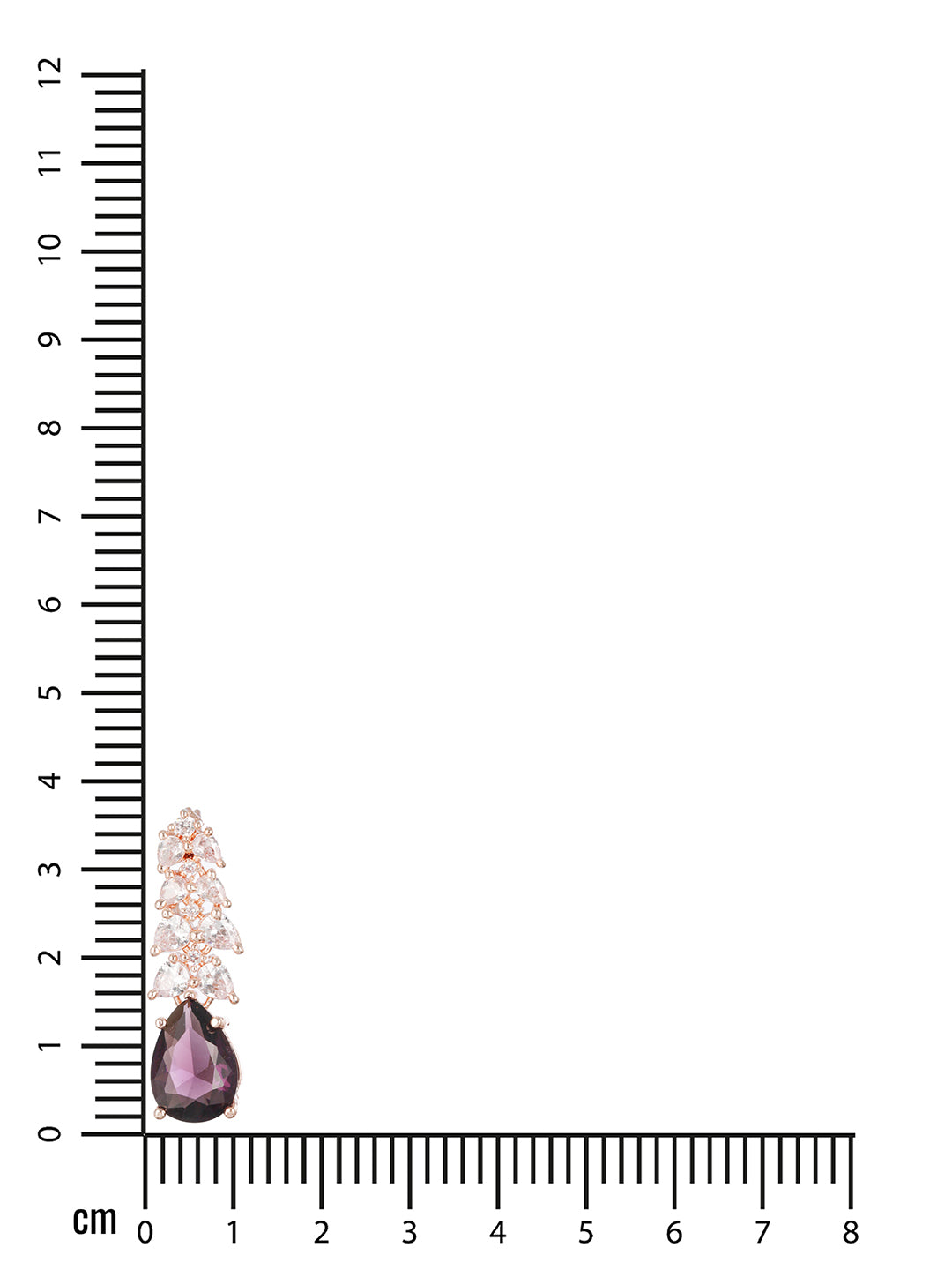 Rose Gold-Plated & Purple AD-Studded Handcrafted Teardrop Drop Earrings - Jazzandsizzle