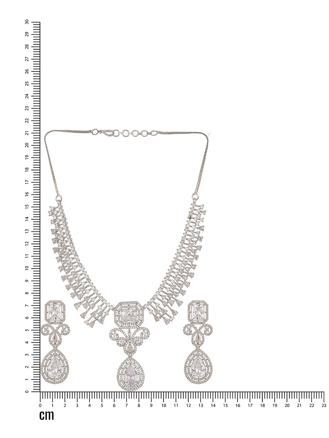 JAZZ AND SIZZLE Rhodium-Plated Green American Diamond Studded Handcrafted Jewelry Set (Copy) - Jazzandsizzle