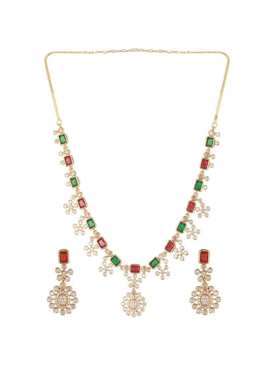 22KT Gold-Plated AD-Studded Jewellery Set - Jazzandsizzle