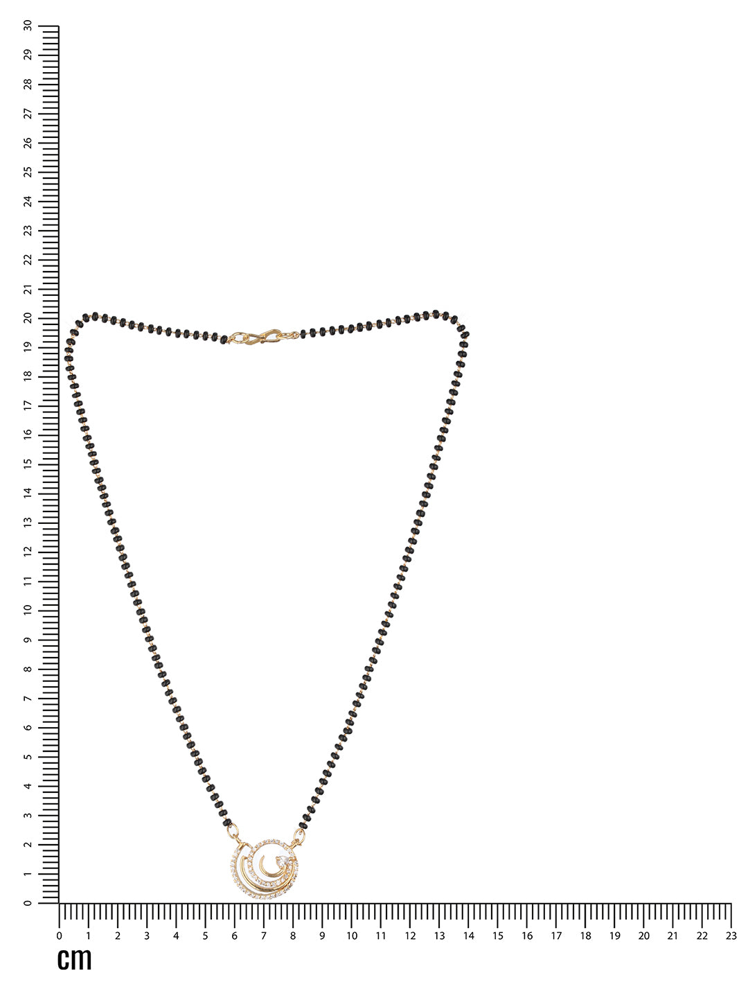 Black Gold-Plated AD-Studded & Beaded Mangalsutra - Jazzandsizzle