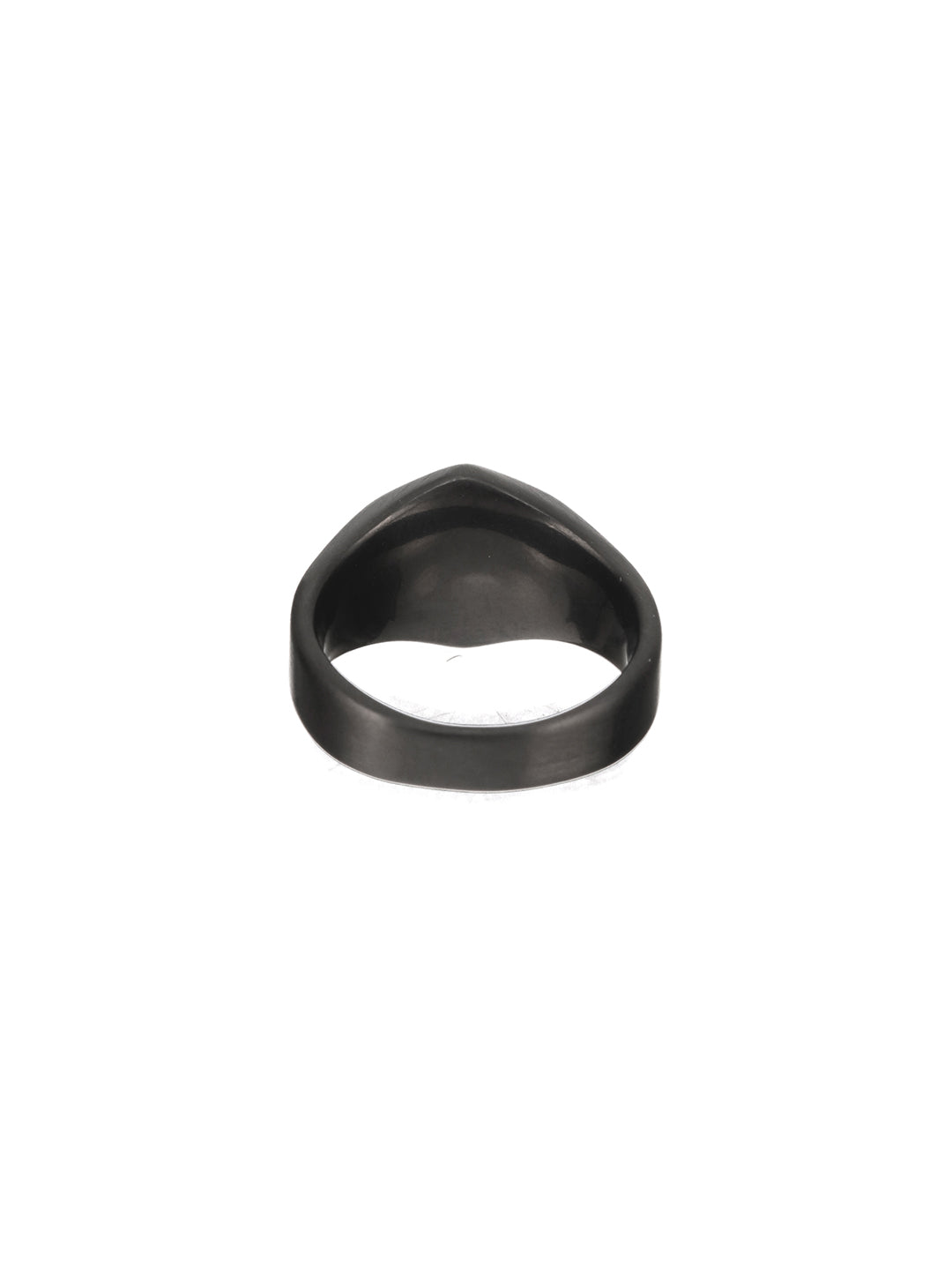 Jazz And Sizzle Men Black Hexagon Shaped Stainless Steel Band Finger Ring - Jazzandsizzle