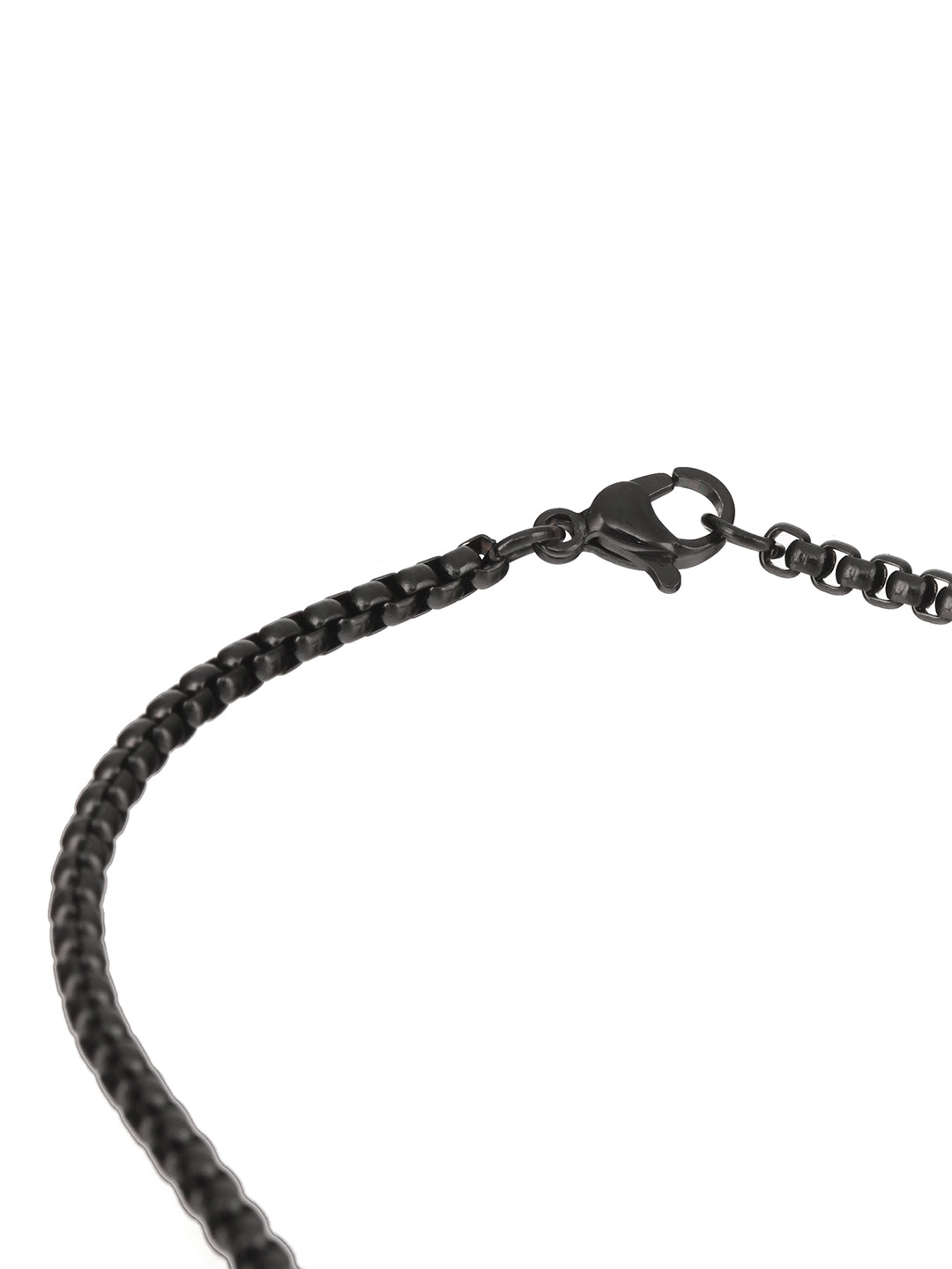 Jazz And Sizzle Men Black-Toned & Black Plated Stainless Steel Chain Necklace - Jazzandsizzle